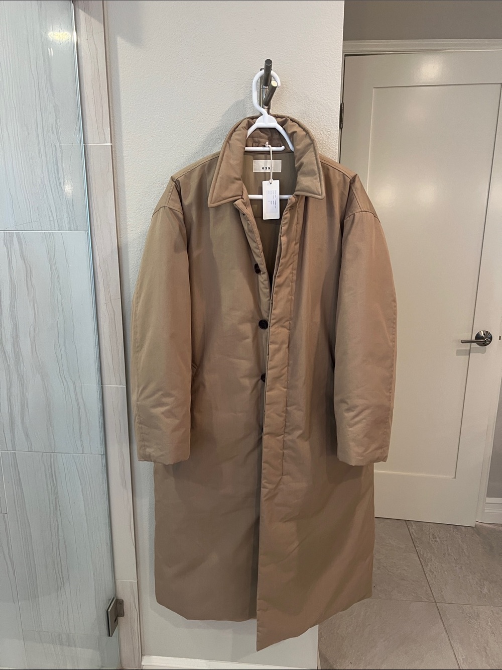 Women’s Long Padded Overcoat - Tan